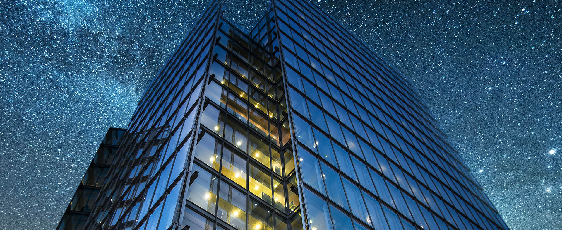 Office with lights on